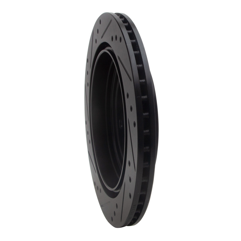 Cadillac CTS Brake Rotor (1) - Rear Right - R1 Concepts - Drilled & Slotted - Black - `08-`19